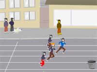 Course de sprint en pleine rue
